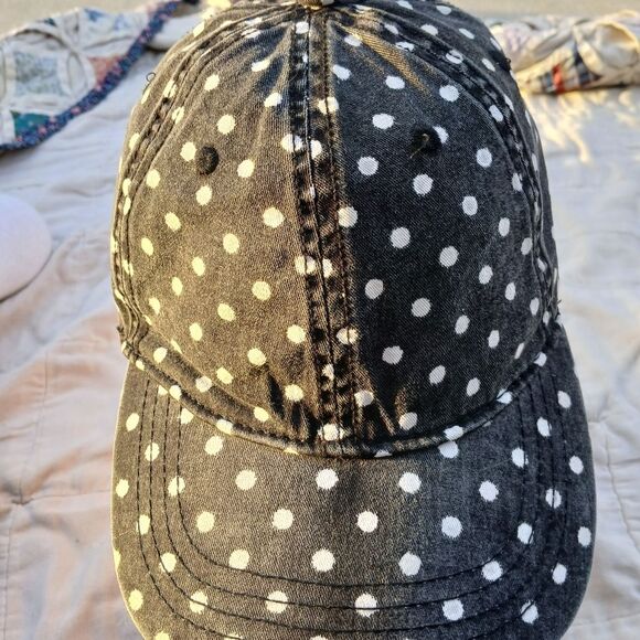 Black and White Fun Fashion Polka Dotted Baseball Cap Unlimited Possibilties - Picture 2 of 9